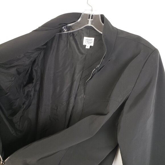 Margaret O'Leary Coat Jacket Full Zip Minimalist Black sz L Contemporary Sporty - Picture 10 of 12